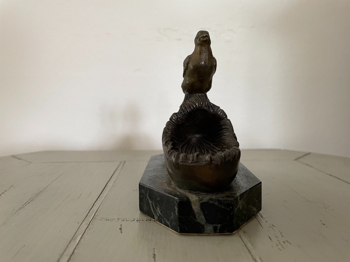 Ancien Petit Bronze Animalier De Vitrine Signé  Frecourt ép. Art Nouveau Début XX Eme Statue -photo-6