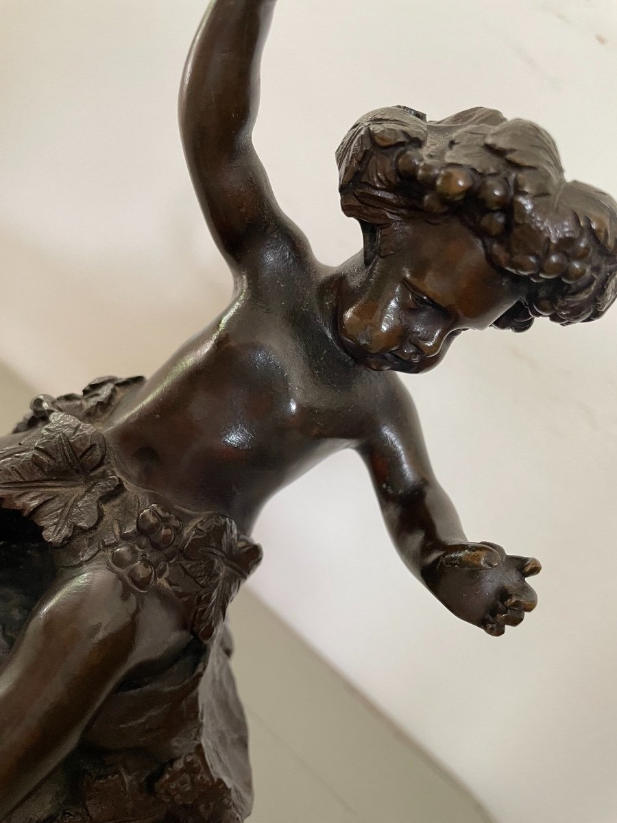 Patinated Bronze Statue Adorable Bronze Cherub Putto / Putti By Clodion Late XIXth Old-photo-4
