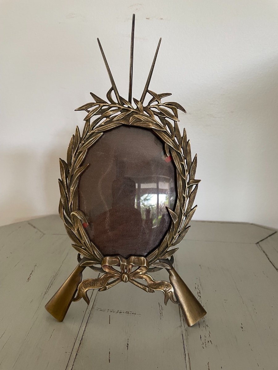 Ancien Cadre Porte Photo En Bronze Signé A Bahl Pour Poilu Militaria Militaire Palme -photo-8