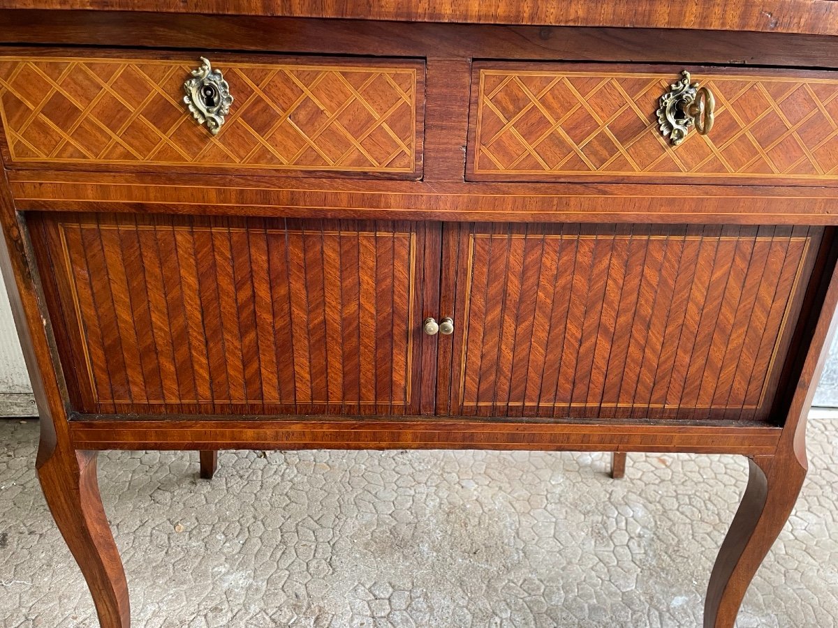 Ancien Petit Secretaire Bureau De Dame En Marqueterie Vers 1900 -photo-4