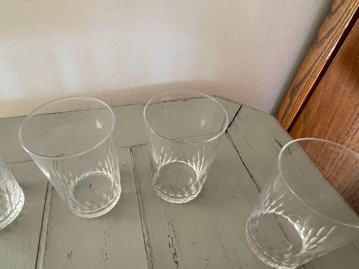 6 Old Glasses Called Baccarat Crystal Goblets Old Glass Period 20th Century-photo-4
