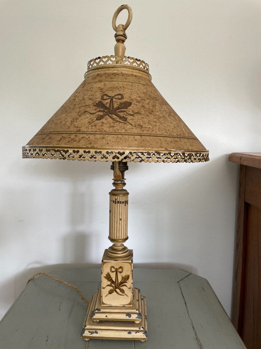 Ancienne Lampe En Tôle époque XX Eme Style Louis XVI