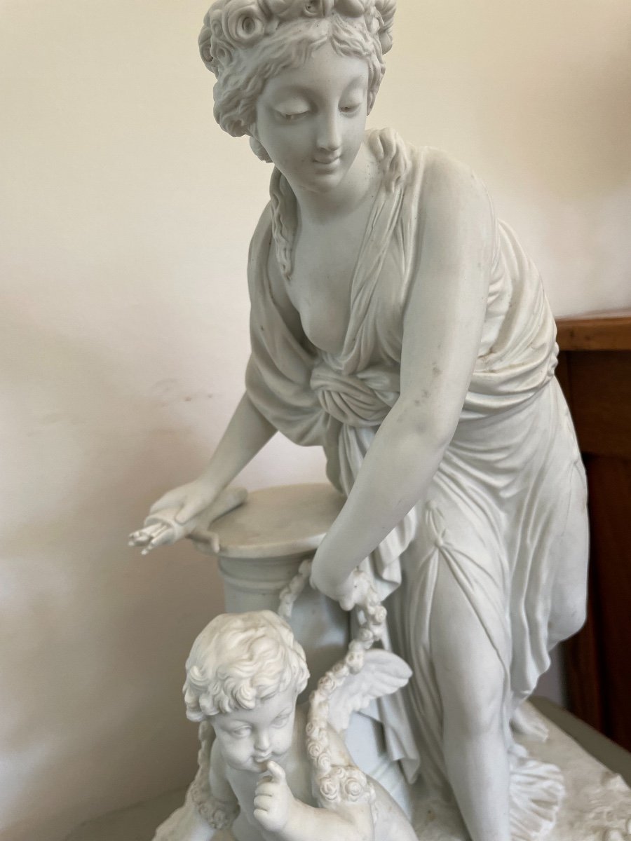 Grand Biscuit De Porcelaine En Sèvres d'Après Boizot Venus Et Cupidon XIX ème-photo-3