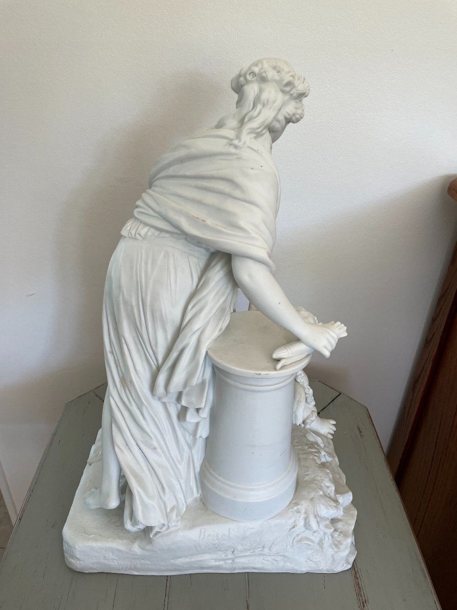 Grand Biscuit De Porcelaine En Sèvres d'Après Boizot Venus Et Cupidon XIX ème-photo-4