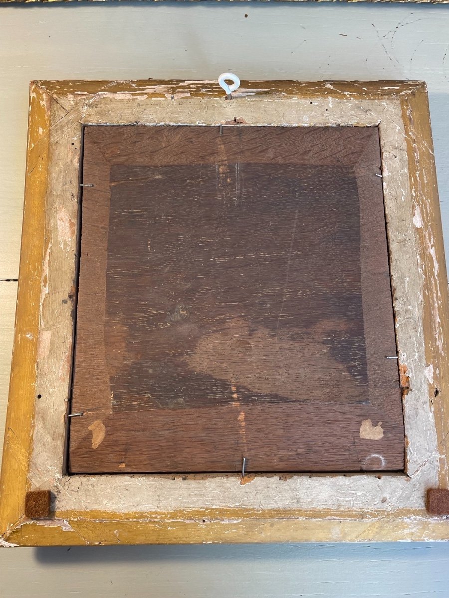 Tableau Ancien école Flamande Fin XVIII ème Les Joueurs De Cartes Huile Sur Panneau taverne-photo-3