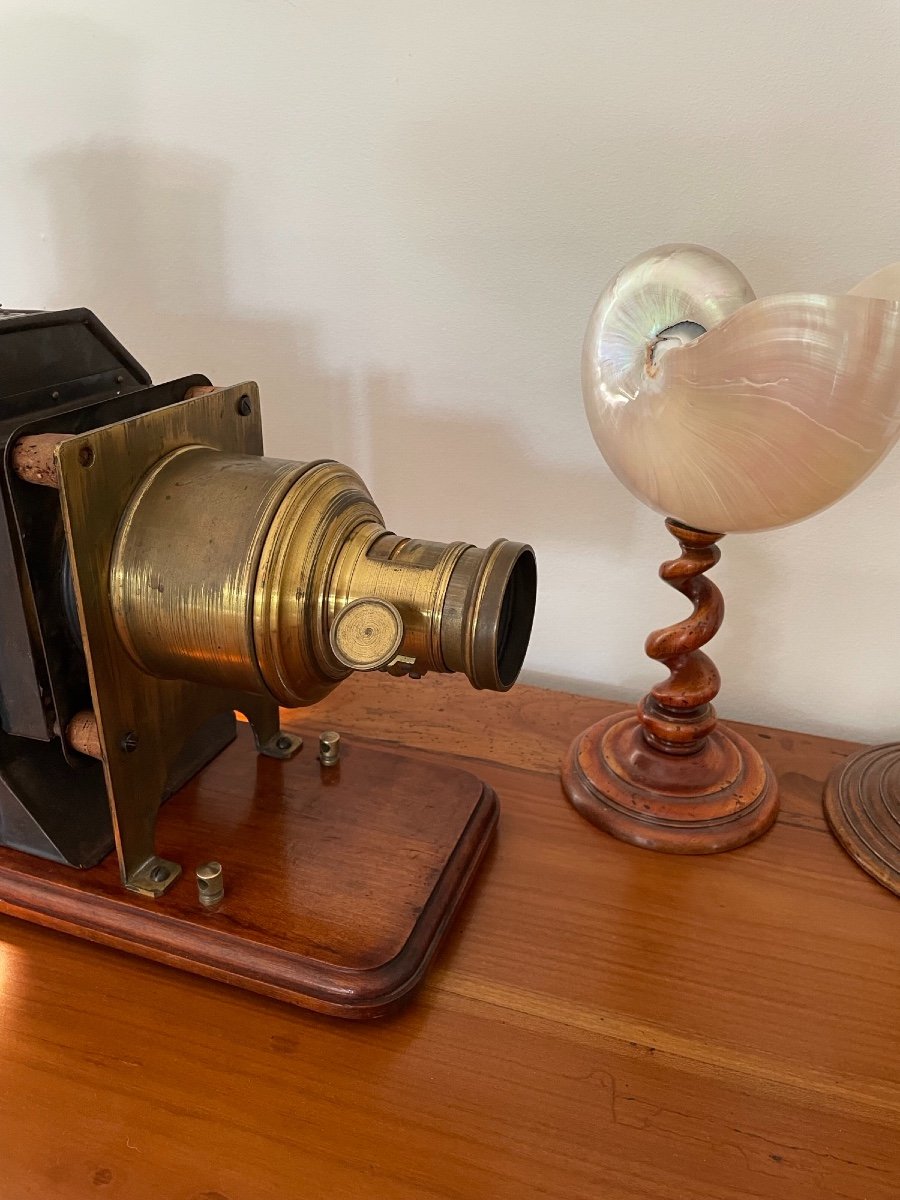 Old Magic Lantern Projector From La Radieuse Jg&co Paris Early 20th Century-photo-2