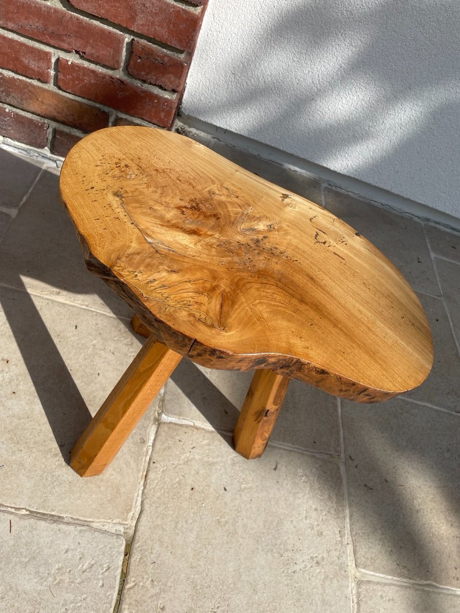 Old Bench, Pedestal Table, Side Coffee Table In Olivier Brutalist Design Circa 1960-photo-2