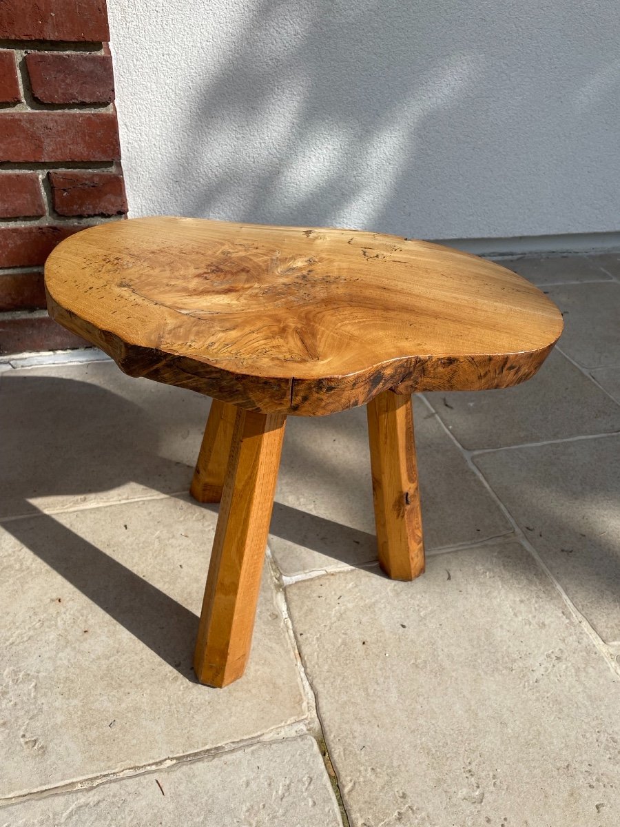 Old Bench, Pedestal Table, Side Coffee Table In Olivier Brutalist Design Circa 1960-photo-1