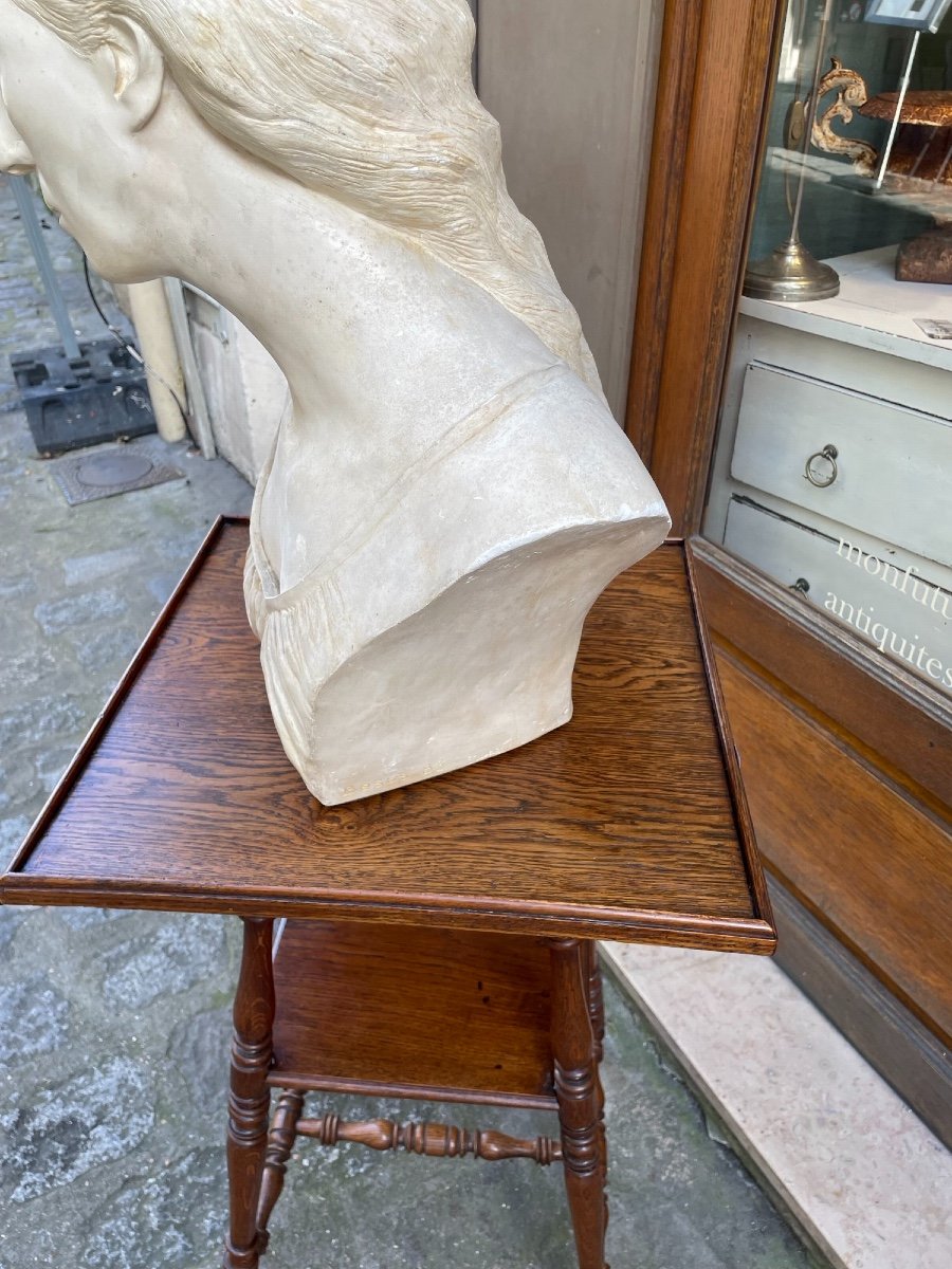 Ancien Buste En Plâtre Buste d'Atelier : Roger Bésus Fin Du XX Eme école De Rouen Sculpture besus platre-photo-2