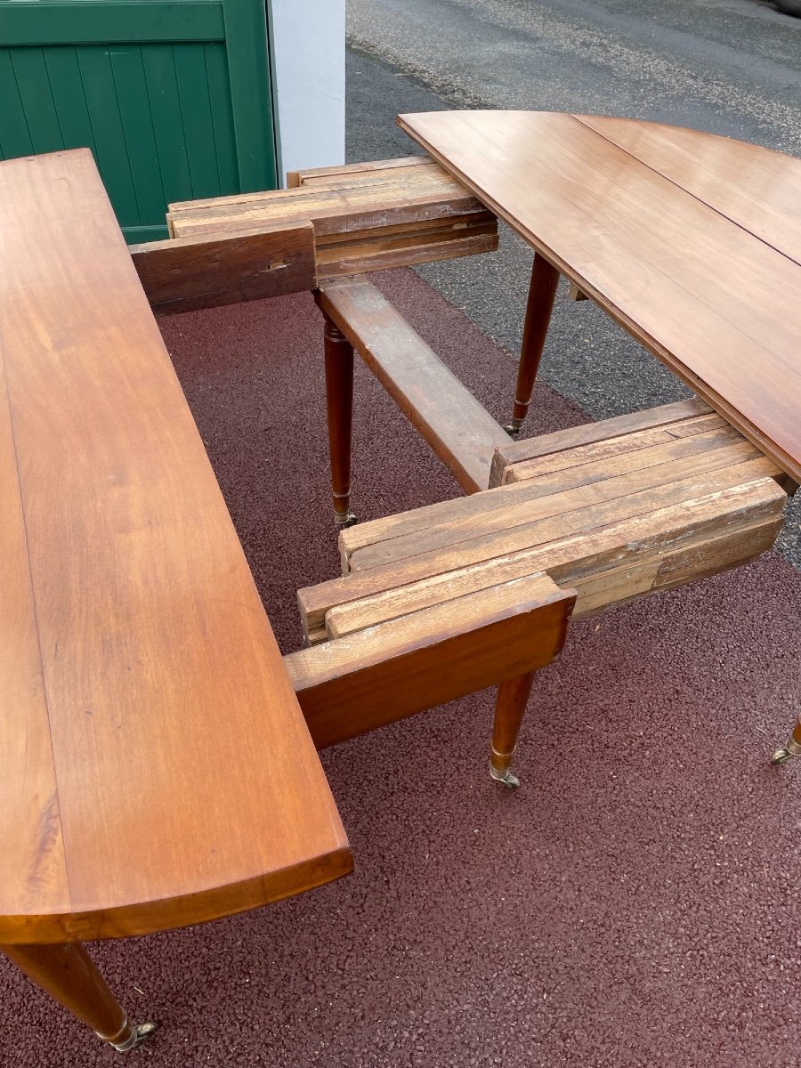 Old Table With 6 Legs In Mahogany Early 19th Century Spindle Leg Louis XVI Directory-photo-5