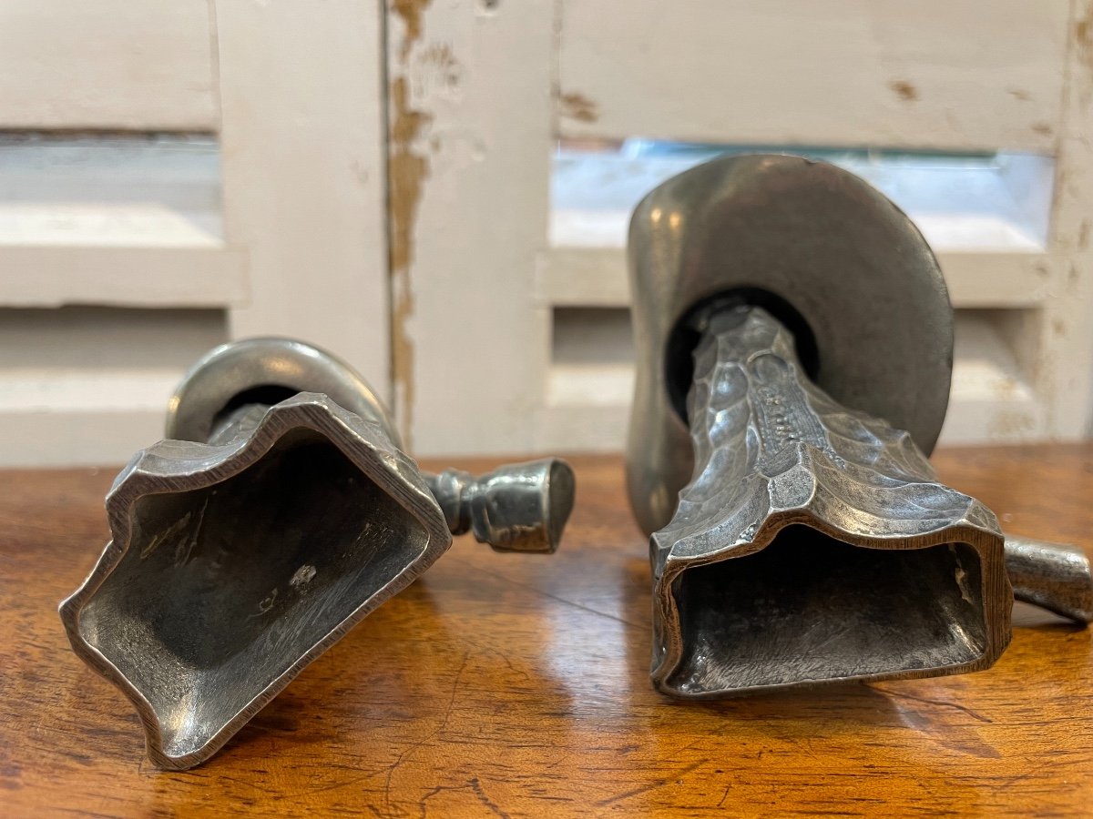 Paire De Statues En Métal Objet Vitrine Sur La Mode Chapeau Epoque XX ème  Publicité Curiosité-photo-6