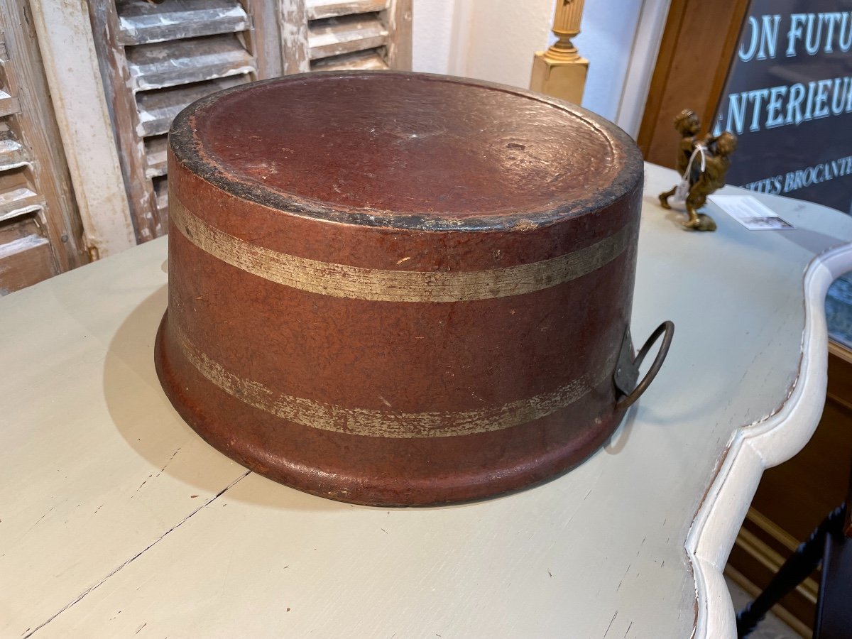 Old Cooler, Leather Basin Early 19th Century Curiosity Bucket Basin-photo-2