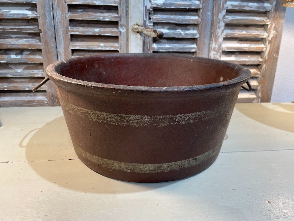 Ancien Rafraîchissoir, Bassine En Cuir Début Du XIX Eme Siècle Curiosité Seau Bassin 