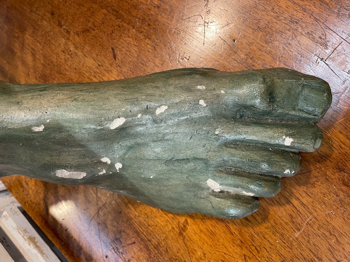 Old Workshop Plaster Foot Period XX Eme Sculpture Anatomical Anatomy Plaster Statue-photo-7