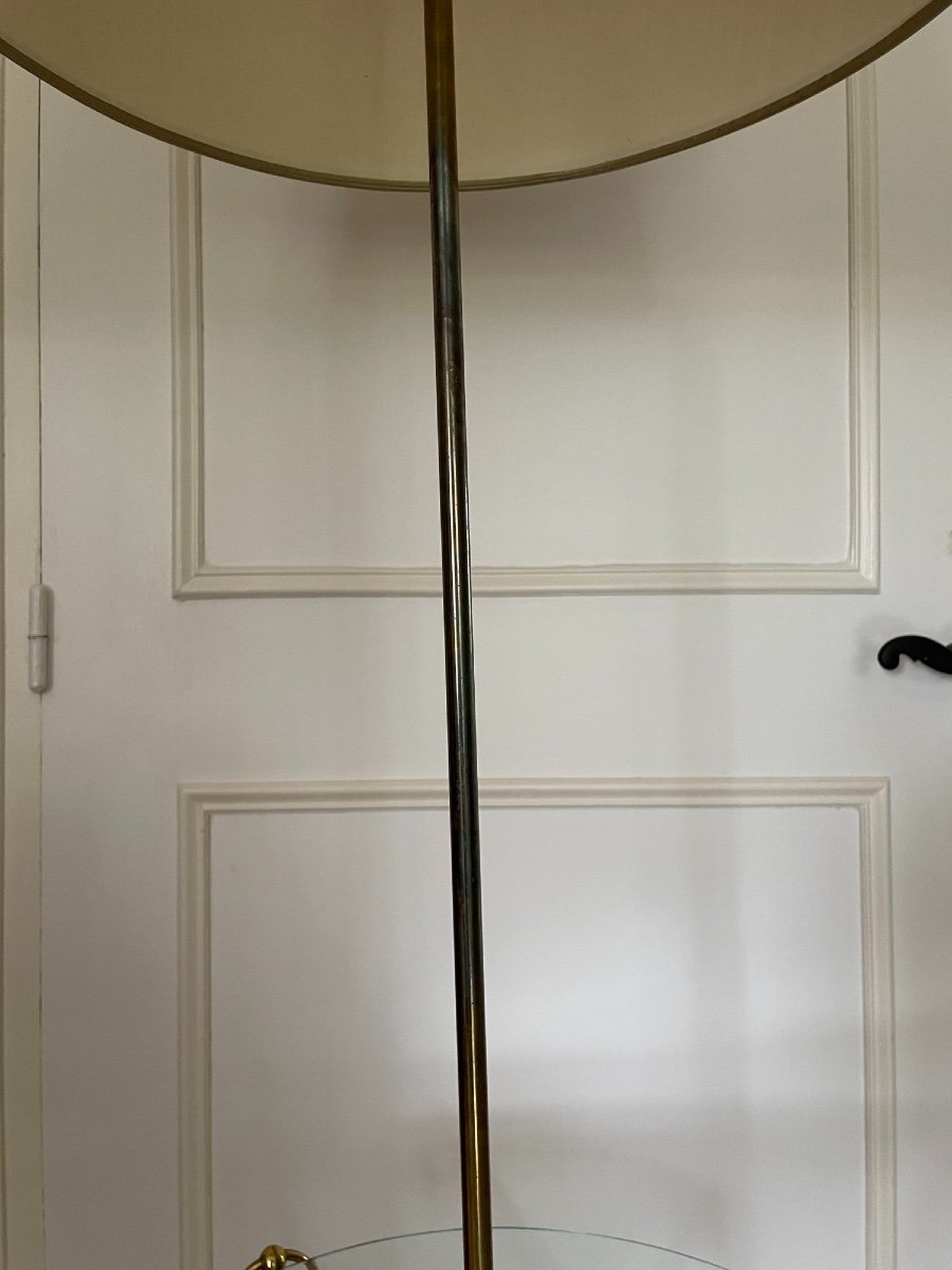 Old Floor Lamp From Maison Jansen Brass And Glass Vintage Hollywood Regency Design-photo-7