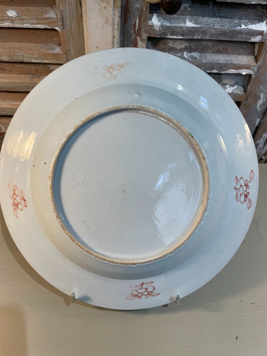 Ancienne Assiette En Porcelaine De Chine Compagnie Des Indes Epoque XVIII ème  floral-photo-1