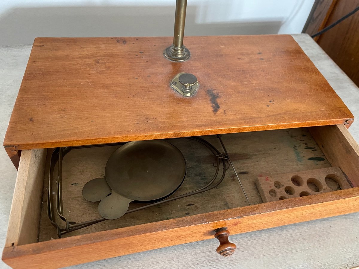 Old Trebuchet Balance Pharmacy Apothecary Early 20th Century Profession Curiosity Cabinet Showcase-photo-7