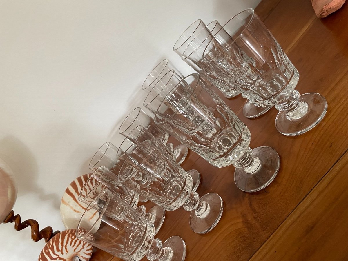 Antique Glass Service 12 Glasses Late 19th Century-photo-2