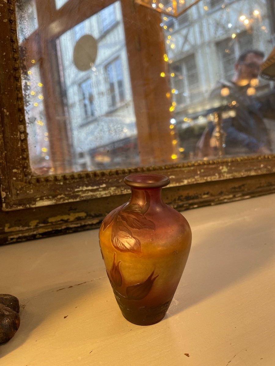 Ancien Petit Vase En Pâte De Verre Multi Couche Art Nouveau Baccarat C Vessiere XX ème era Gallé-photo-3