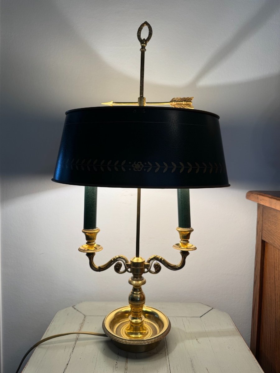 Old Hot Water Bottle Lamp XX Eme Period In Bronze With Two Lights Very Good Condition-photo-6
