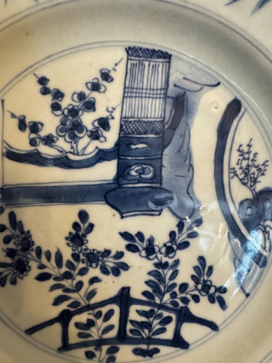 Ancienne Assiette En Porcelaine De Chine Compagnie Des Indes XVIII Eme Siècle-photo-3