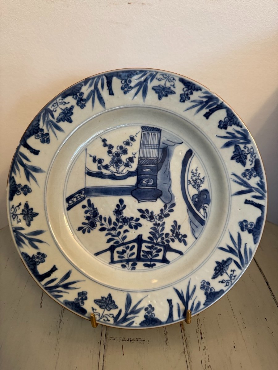 Ancienne Assiette En Porcelaine De Chine Compagnie Des Indes XVIII Eme Siècle