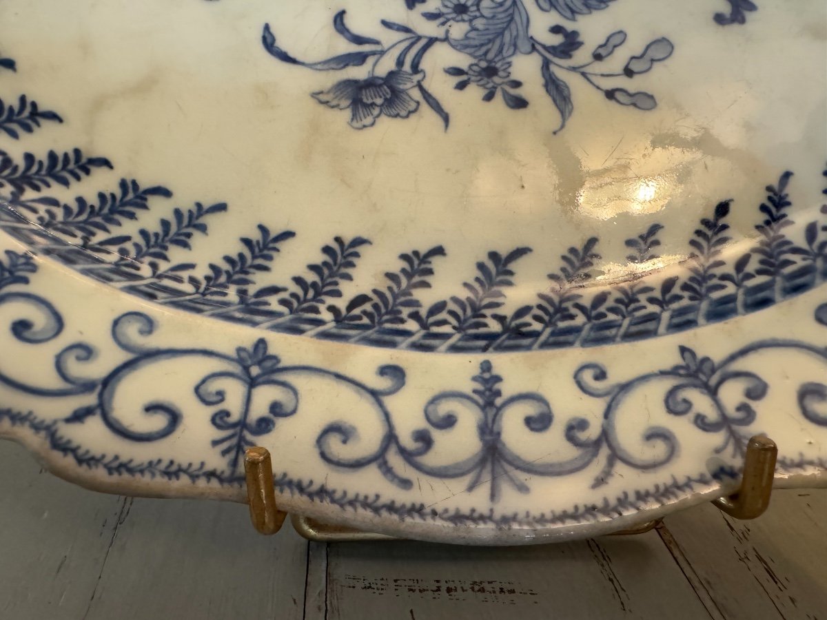 Antique Qianlong Chinese Porcelain Dish Late 18th Century White Blue Order -photo-2