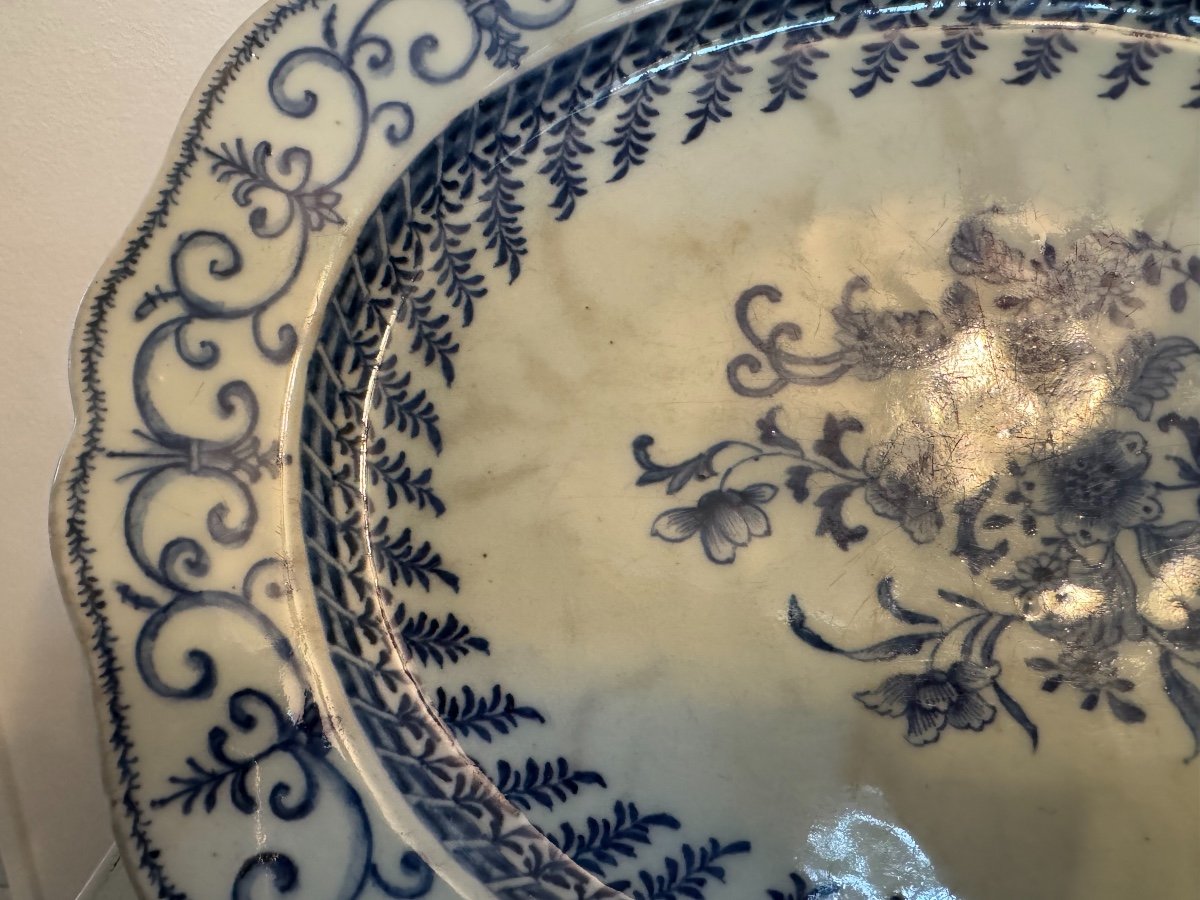 Ancien Plat En Porcelaine De Chine Qianlong Fin XVIII ème Siècle compagnie des Indes commande-photo-3