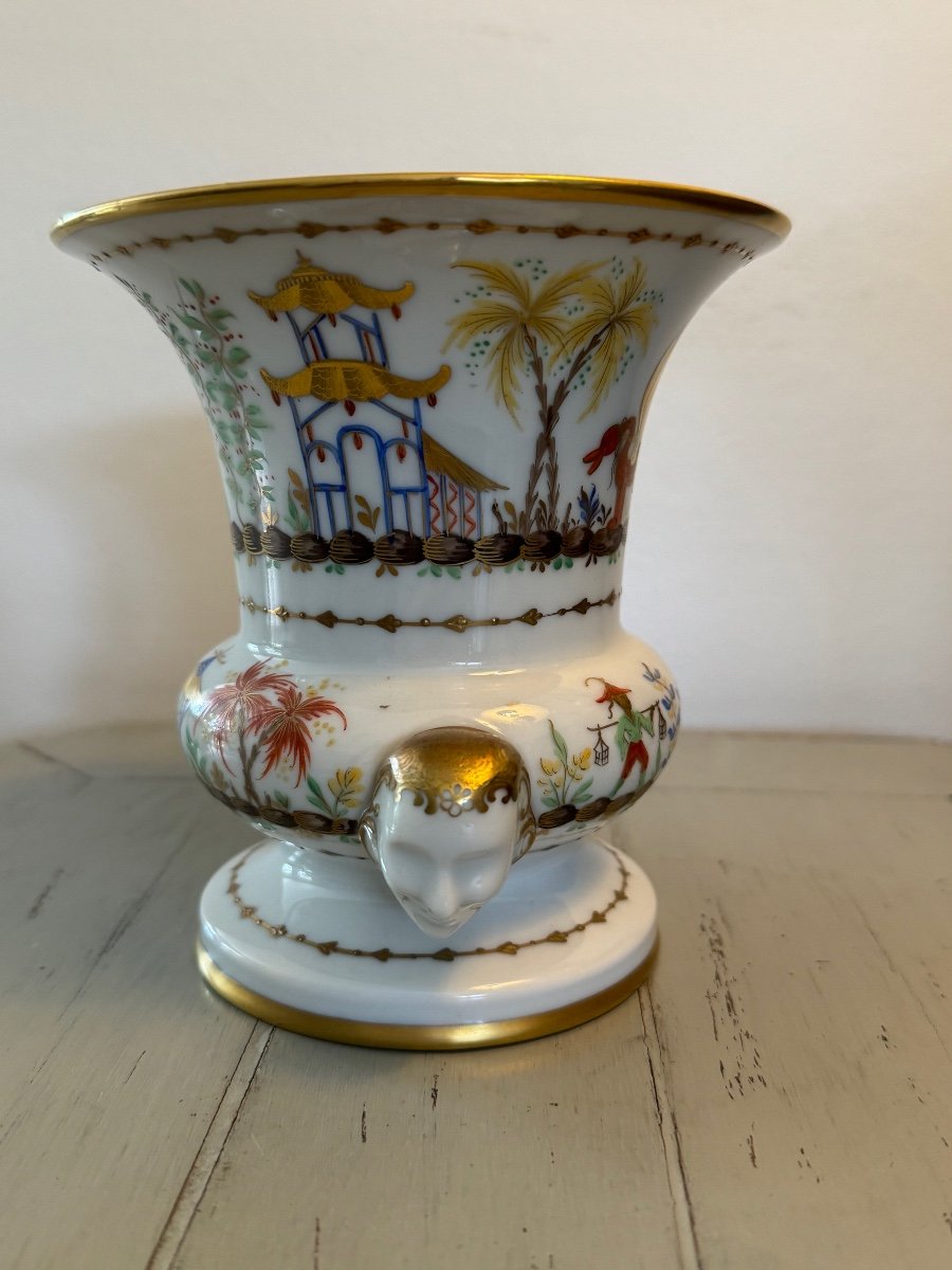 Ancien Vase En Porcelaine Décor Aux Chinois Par Le Tallec XX Eme Médicis Sèvres Paris -photo-4