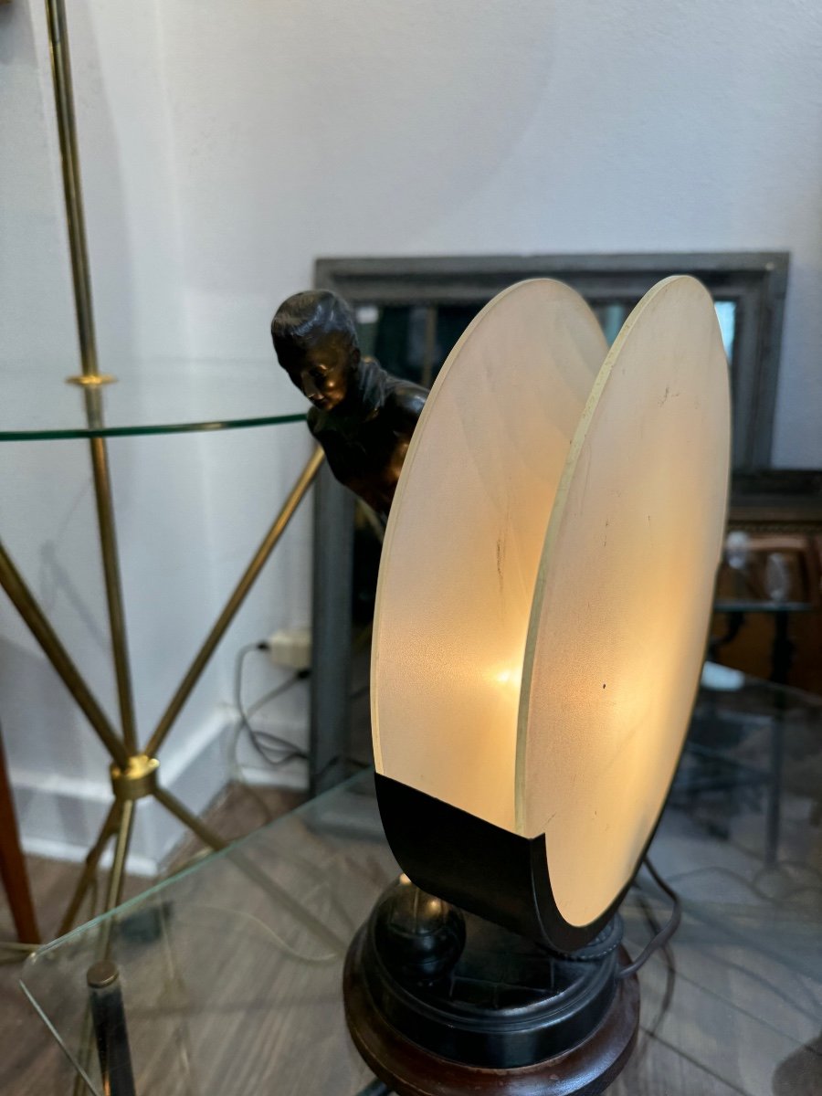 Antique Lamp In Art Deco Regulates With Football Motif Circa 1920 The Euro 2024 Lamp-photo-4