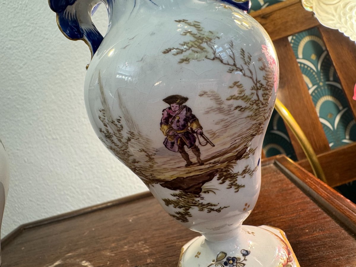 Ancienne Paire De Vases En Porcelaine Marseille Veuve Perrin XIX Ème dans le gout-photo-4