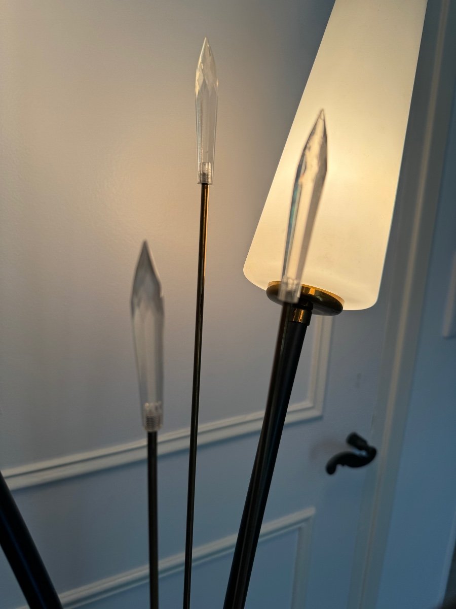 Ancien Lampadaire Tripode Par La Maison Lunel Années 50/60 Vintage XX ème-photo-7