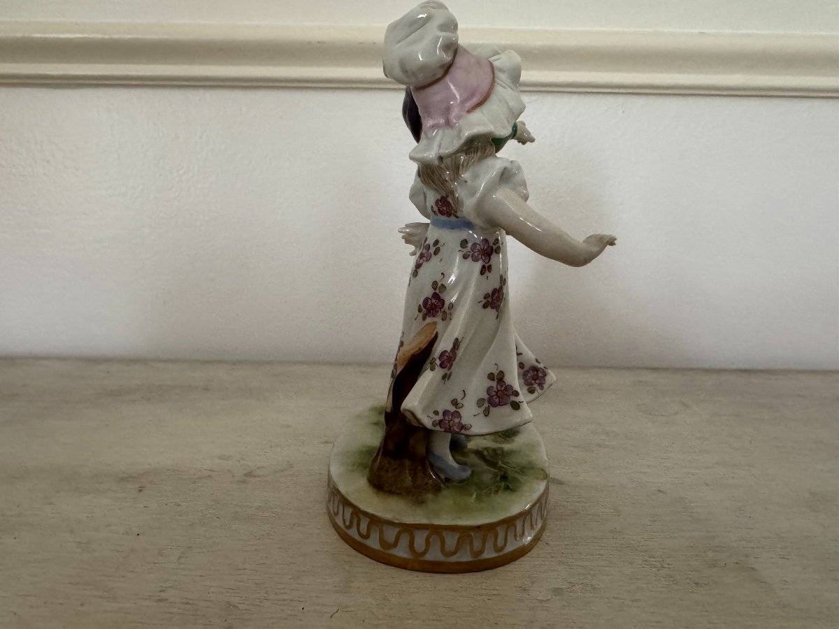 Ancien Petit Couple En Porcelaine Allemande De Dresde Vers 1900 Personnages -photo-4