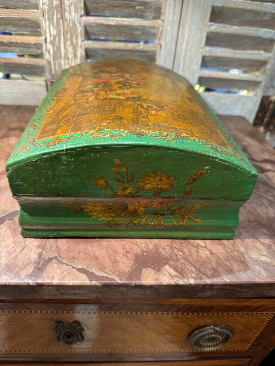 Old Box Old Wig Box In Martin Varnish Period 19th Century With Key-photo-4
