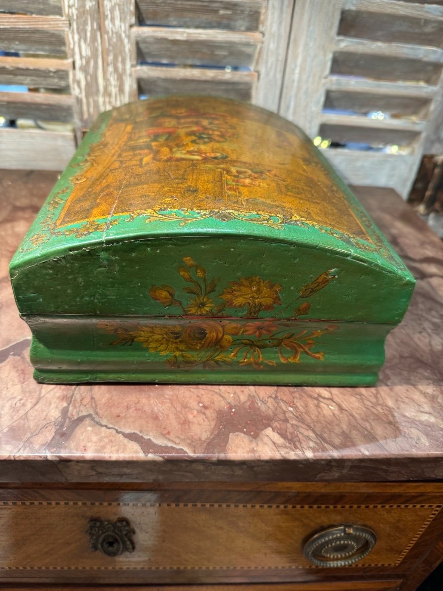 Old Box Old Wig Box In Martin Varnish Period 19th Century With Key-photo-3