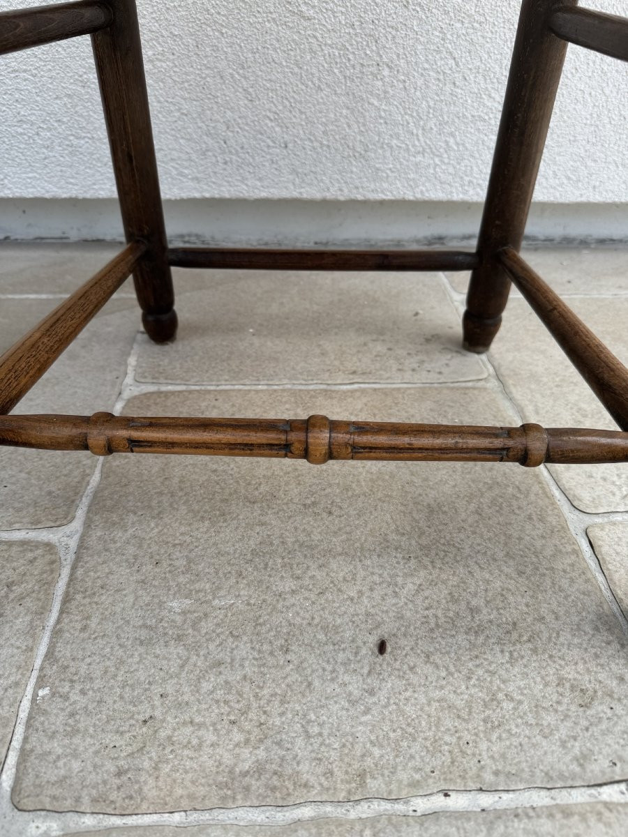 Ancienne Chaise Paillée XVIII Eme Siecle époque Louis XVI En Bois  Bonne Stabilité-photo-5
