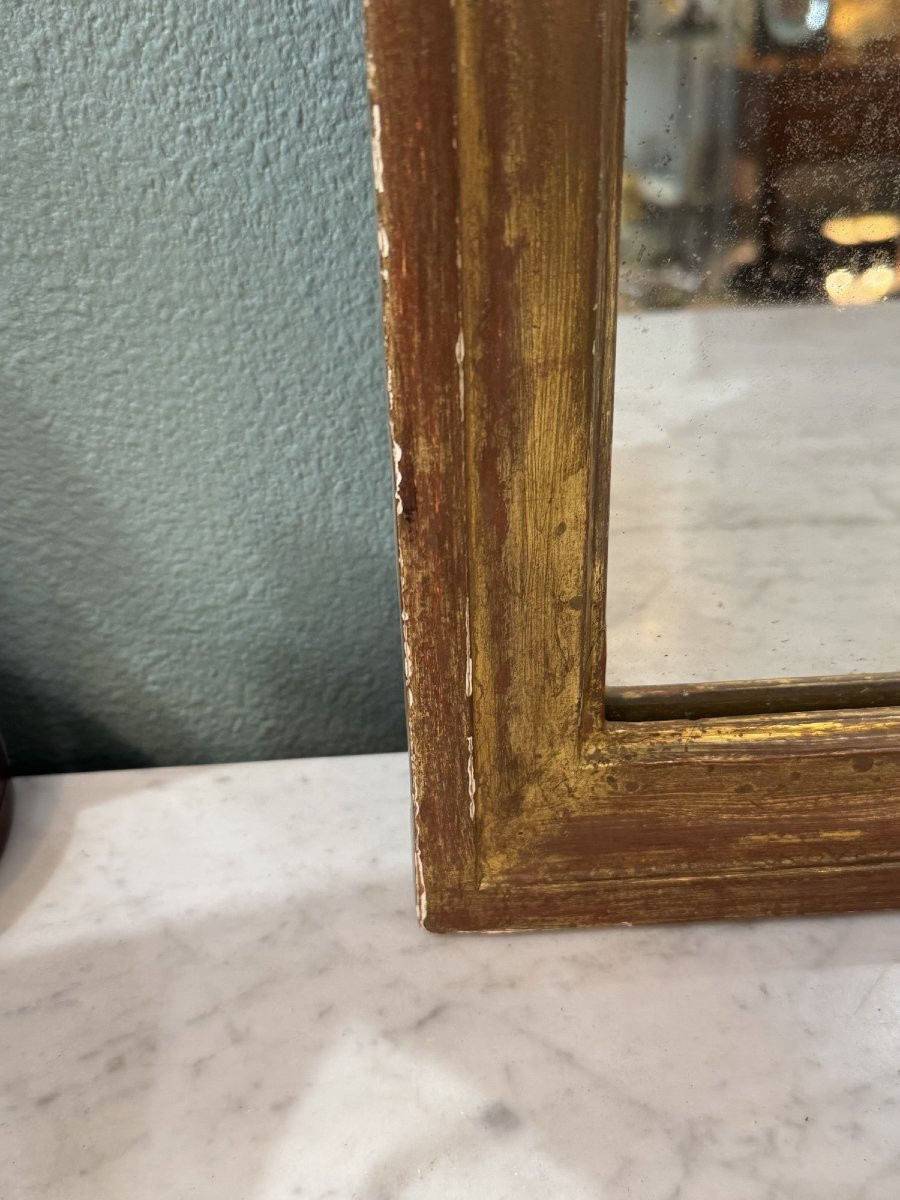 Antique Gilded Wooden Mirror In The Shape Of An Arch, Late 19th Century-photo-4