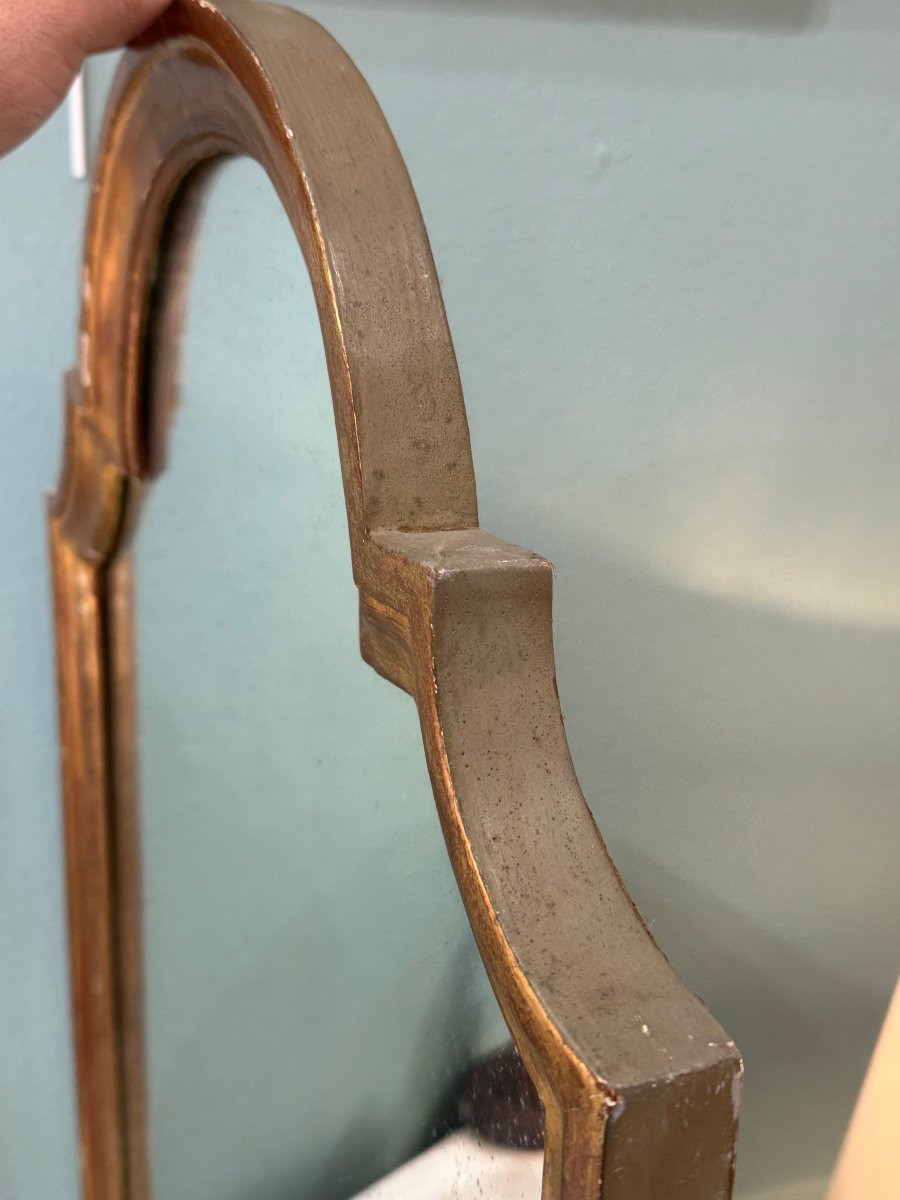 Antique Gilded Wooden Mirror In The Shape Of An Arch, Late 19th Century-photo-7