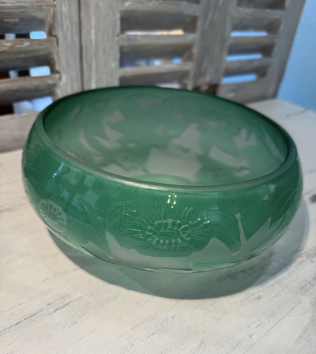Ancienne Coupe Art Déco En Verre Multicouche Larflor 1930 Era Daum Galle Ecole De Nancy vase 