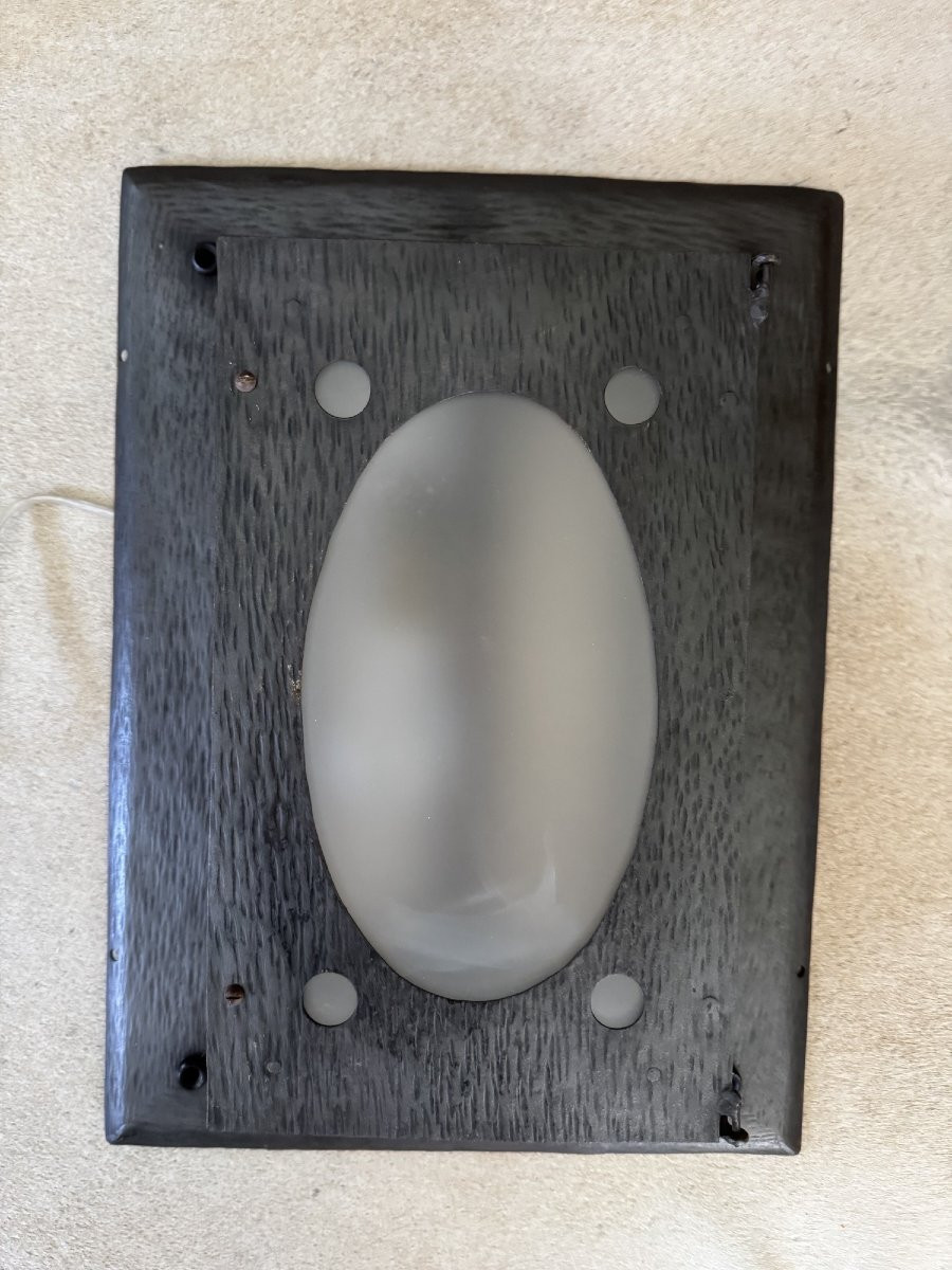 Ancienne Et Imposante Applique Art Déco En Fer Forgé Vers 1930 Plafonnier-photo-1