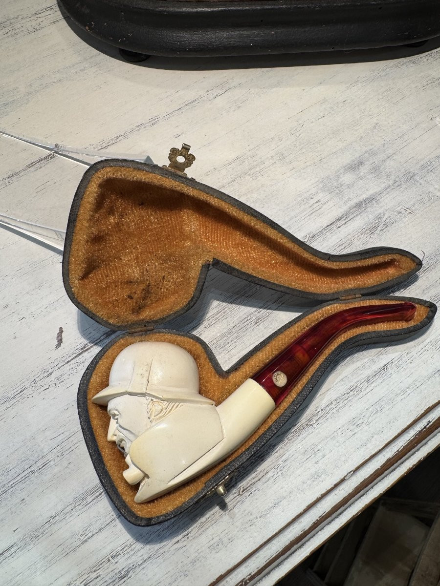 Antique Meerschaum Pipe: English Lord, Early 20th Century Altiney Tobacco -photo-4