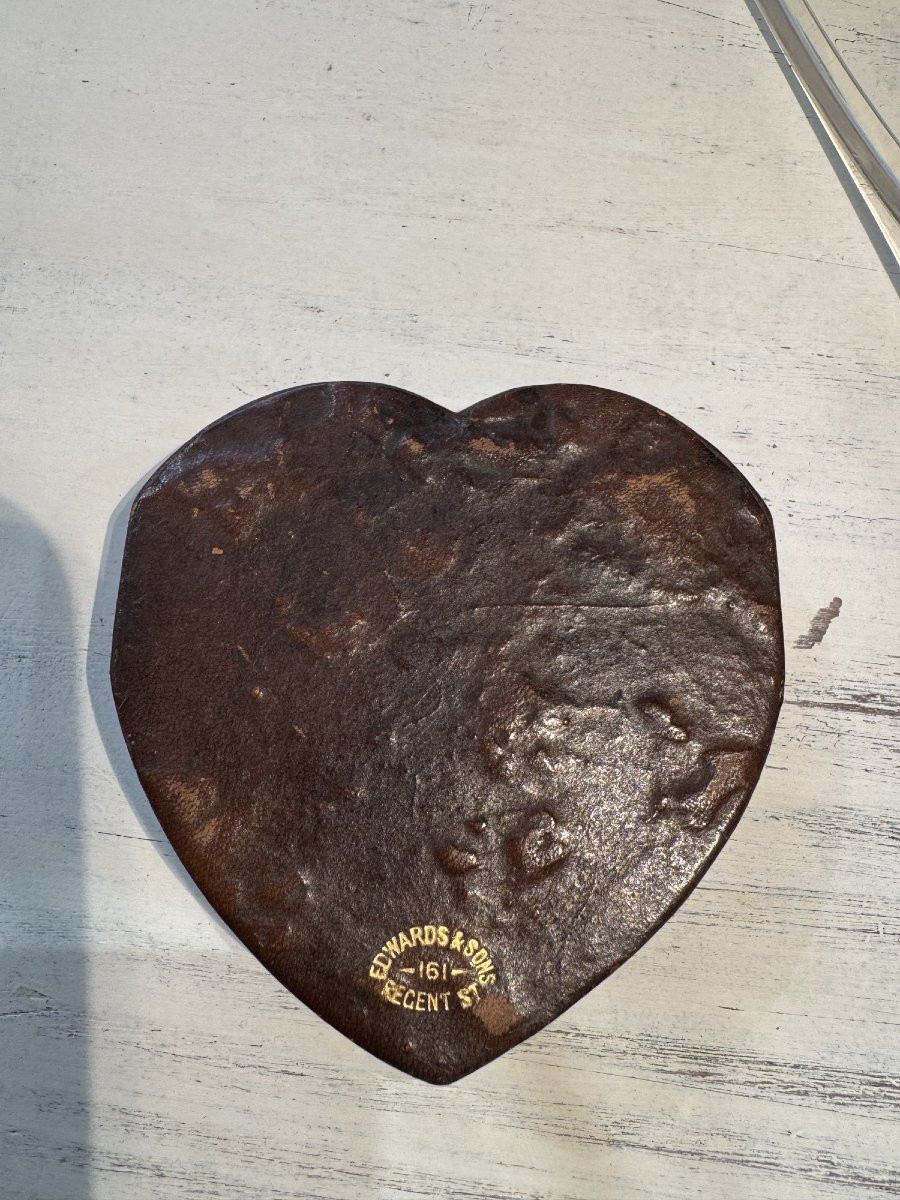 Antique Ex Voto Portable Altar Pocket Or Travel End Of 19th Beginning Of 20th Century Leather Religion-photo-4