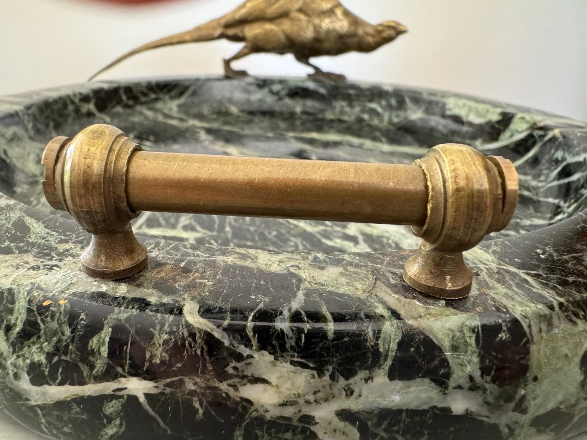 Ancien Vide-poche , Coupe, Centre Table En Marbre Et Bronze XIX Eme Vide Poche Bronze Vienne-photo-2