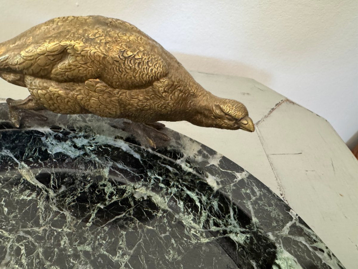Ancien Vide-poche , Coupe, Centre Table En Marbre Et Bronze XIX Eme Vide Poche Bronze Vienne-photo-6