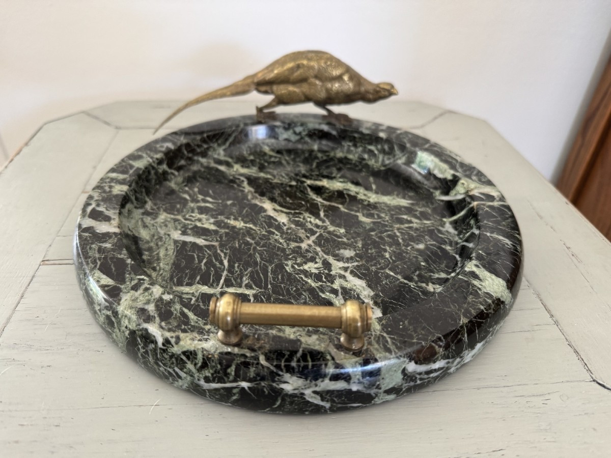 Ancien Vide-poche , Coupe, Centre Table En Marbre Et Bronze XIX Eme Vide Poche Bronze Vienne