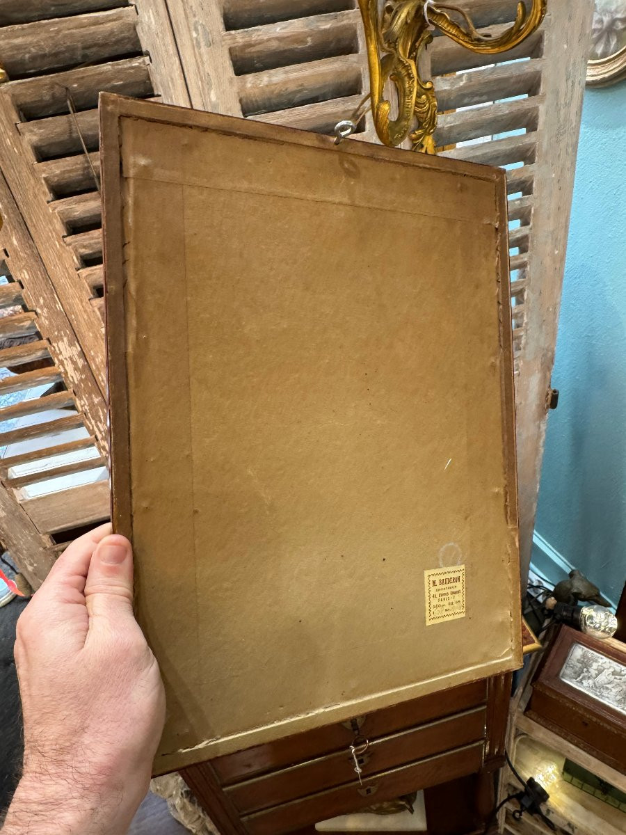 un moine , ancien dessin à la mine par Naudin vers 1900 -photo-1