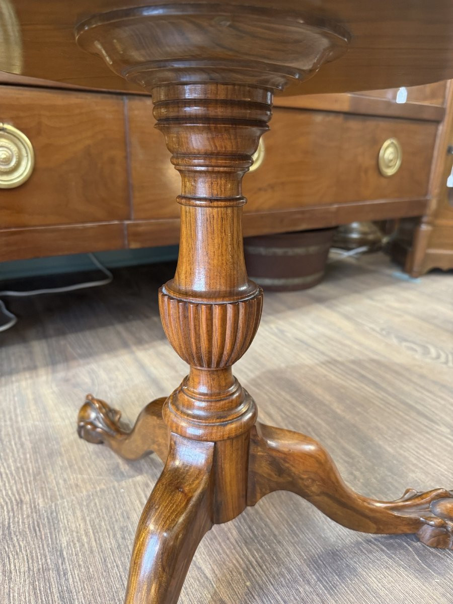 Ancien petit guéridon anglais en acajou et placage d'acajou à pieds serres sur globe XIX eme -photo-5