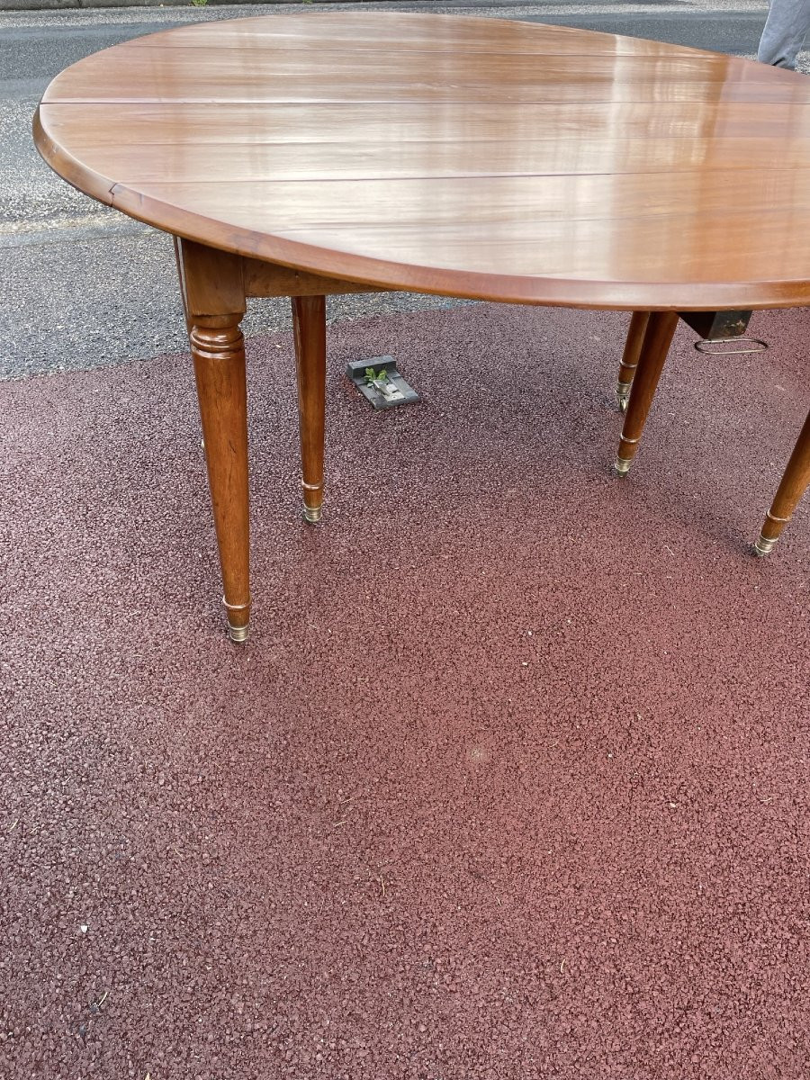 Ancienne Table à 6 Pieds En Acajou  Début Du XIX Eme Pied Fuseaux Louis XVI Directoire -photo-3