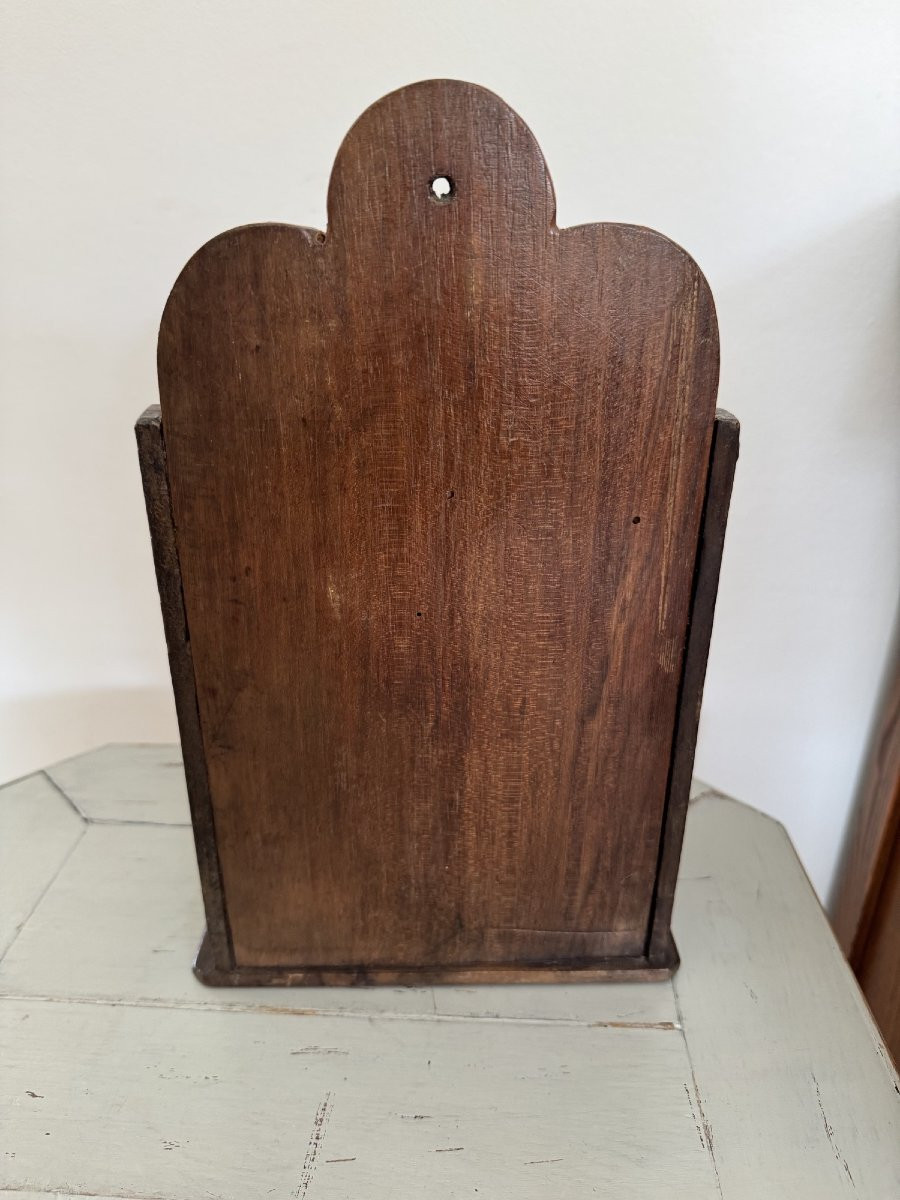 Ancienne boite sel ou coffret provençal à effets personnels provencal ,XVIII eme siecle  noyer-photo-8