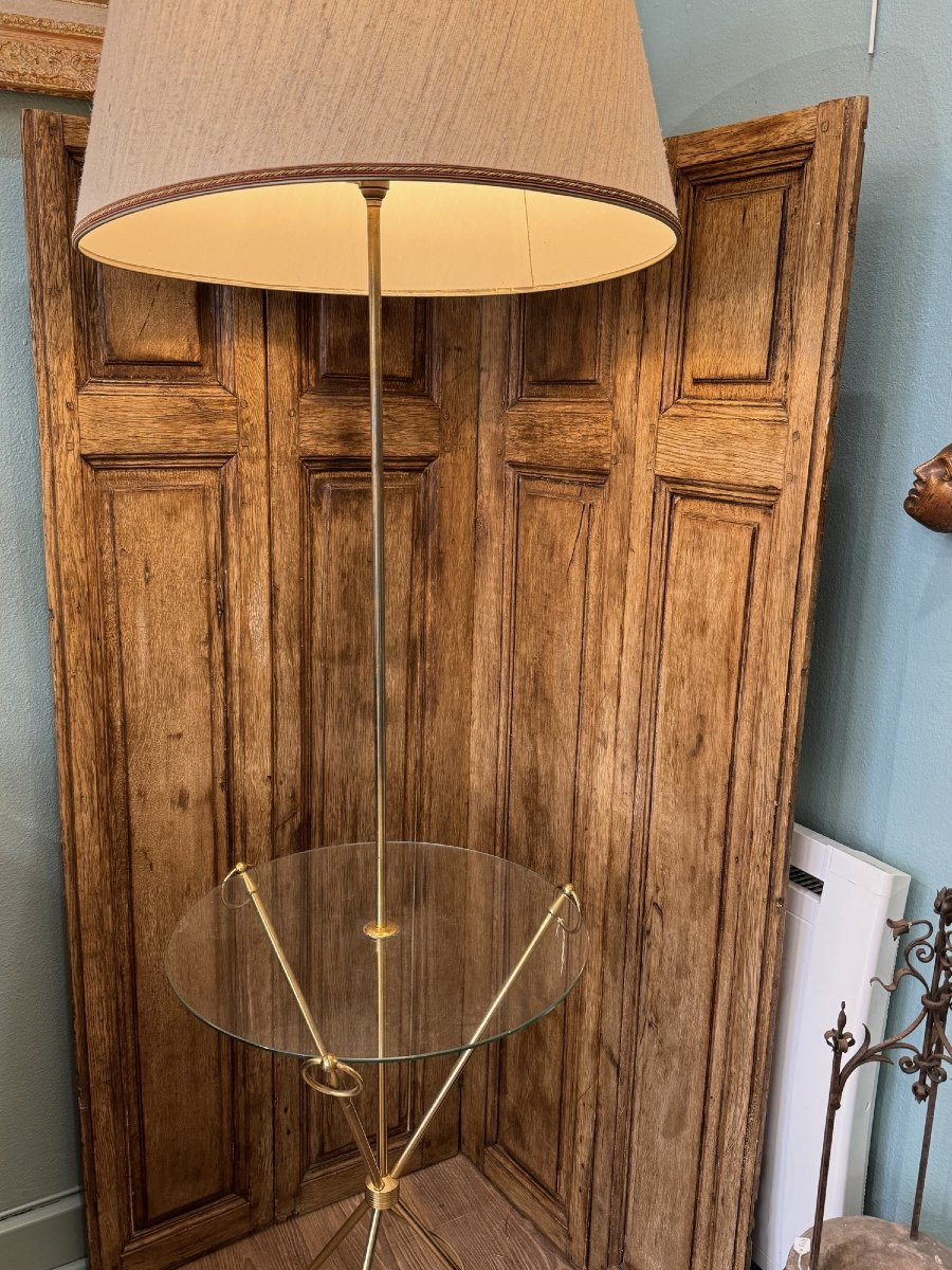 Old Patinated Wooden Screen Circa 1900 With 4 Leaves-photo-5